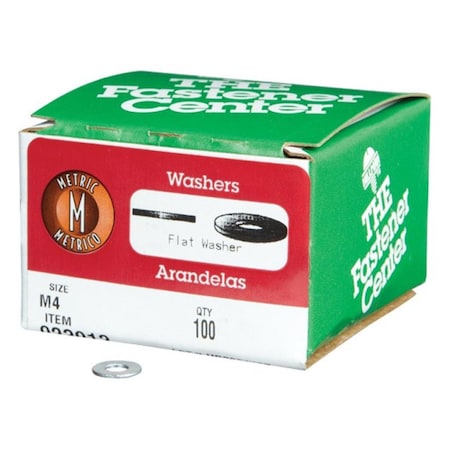 Hillman Flat Washer, For Screw Size M4 millimeter , Steel Zinc Plated Finish 5166186